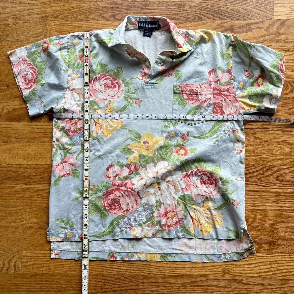 Polo Ralph Lauren Mens Shirt Hawaiian Floral Sz Small Pique‎ Classic Fit Pony